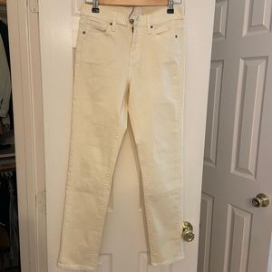 Uniqlo, high rise cigarette jean, yellow,size 24